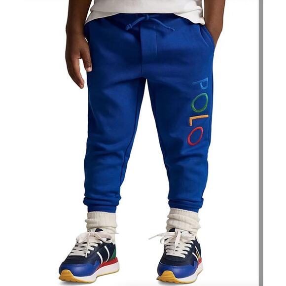 Polo Ralph Lauren Kids Jogger Sweatpants L 14-16 Blue Rainbow Logo - Picture 2 of 8